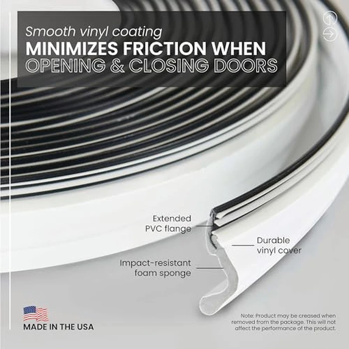 M-D Building Products 91805 Soundproof Weather Stripping Door Seal, 40 feet White Vinyl-Coated Foam Kerf/Channel, Easy to Install, Large Gap Coverage, Dust & Water Prevention by M-D Building Products - Image 4