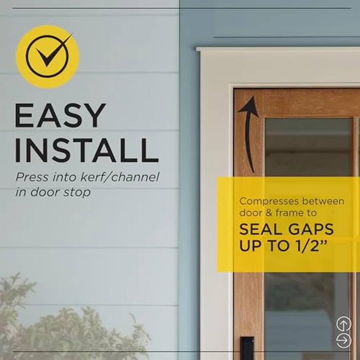 M-D Building Products 91805 Soundproof Weather Stripping Door Seal, 40 feet White Vinyl-Coated Foam Kerf/Channel, Easy to Install, Large Gap Coverage, Dust & Water Prevention by M-D Building Products - Image 7