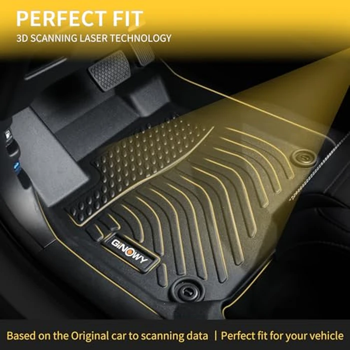 GINOWY-Floor Mats & Cargo Liner for Ford Mustang Mach-E 2021-2026丨TPE All Weather All Season Rubber Car Mats Liners Accessories for Mustang Mach-E Cargo Trunk Mat by GINOWY - Image 2