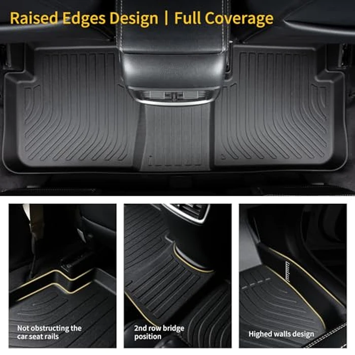 GINOWY-Floor Mats & Cargo Liner for Ford Mustang Mach-E 2021-2026丨TPE All Weather All Season Rubber Car Mats Liners Accessories for Mustang Mach-E Cargo Trunk Mat by GINOWY - Image 4