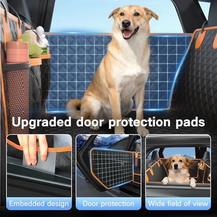 Dog Car Seat Cover for Back Seat, Hard Bottom Car Seat Cover for Dogs with Door Protectors for Traveling and Camping with Pets, Waterproof and Scratch-Resistant, Suitable for Cars by Twesync - Image 5