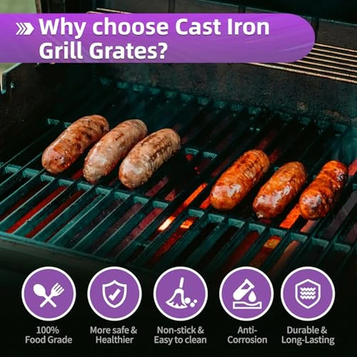 Dictirdy Genesis ii E-310 Cast Iron Grill Grates for Weber Genesis ii Grill Parts 66032 Porcelain Flavorizer Bars 66685 Heat Deflector for Weber Genesis ii E-315 E-335 S-335 300 Series GS4 Grill Parts by Dictirdy - Image 3