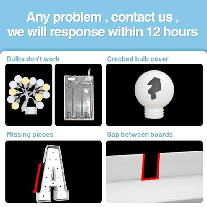 4FT Marquee Light Up Letters E,Party Decoration Large Marquee Light Up Letters with Weighted Water Bag,Pre-cut Foam Board Set Can Be Used for Birthdays,Weddings,Baby Anniversaries by Teebloom - Image 5