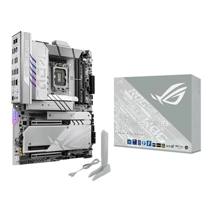 ASUS ROG Maximus Z890 APEX Intel Z890 LGA 1851 ATX Motherboard, Advanced AI PC-Ready, 22+2+1+2 Stages, DDR5, WiFi 7, 5G LAN, 3X PCIe 5.0 M.2, Thunderbolt 4, USB Type-C, AI OC, Cooling & Networking by Asus - Image 1