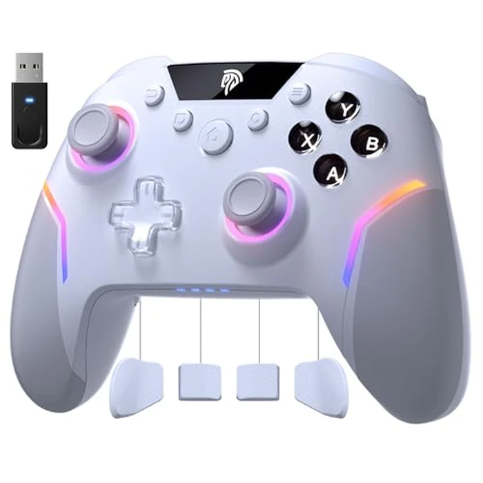 EasySMX X20 Wireless Gaming Controller with RGB Backlit, 2-Stage Hall Effect Stick, 1000Hz Polling Rate, 6-Axis Gyro on Multi-Platform, Mech Buttons- Compatible with PC/Switch/Steam/Android by EasySMX - Image 1