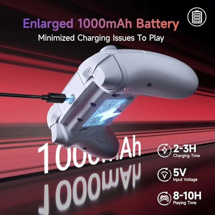 EasySMX X20 Wireless Gaming Controller with RGB Backlit, 2-Stage Hall Effect Stick, 1000Hz Polling Rate, 6-Axis Gyro on Multi-Platform, Mech Buttons- Compatible with PC/Switch/Steam/Android by EasySMX - Image 6