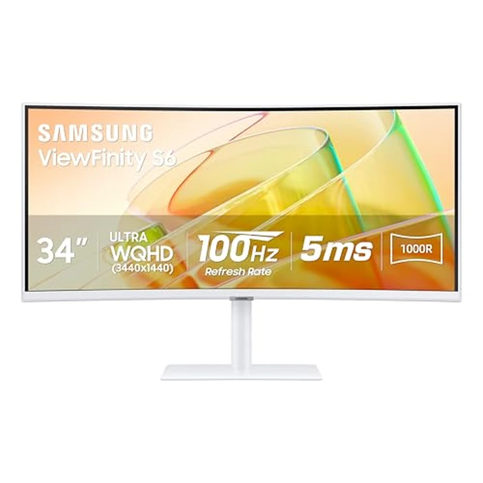Samsung 34” ViewFinity (S65TC) Series Ultra-WQHD 1000R Curved Computer Monitor, HDR10, 100Hz, AMD FreeSync, Thunderbolt 4, Height Adjustable Stand, Built-in Speakers, Eye Care, LS34C650TANXGO, 2024 by Samsung - Image 2