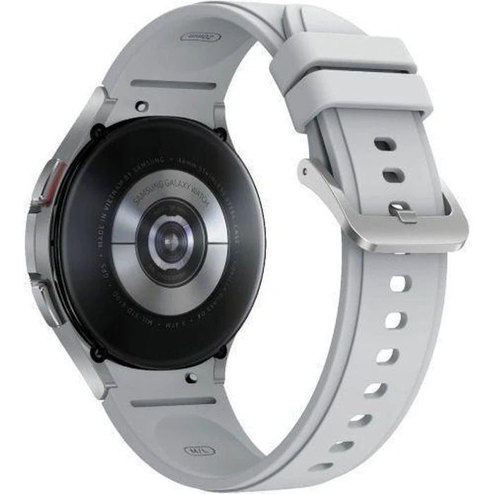 Samsung Galaxy Watch4 (Bluetooth + LTE) - 16GB - 42mm - Silver Classic (Stainless Steel) Case with Silver Fluoroelastomer Ridge Sports Band by Samsung - Image 5