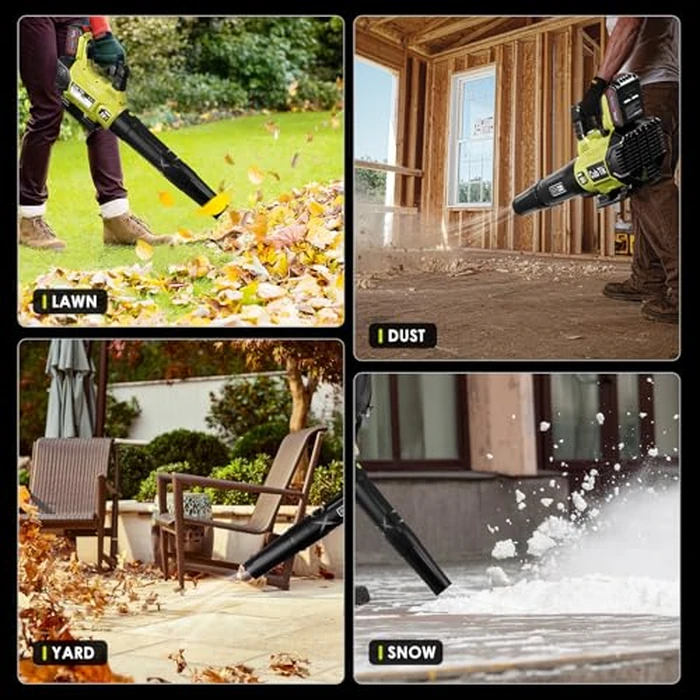 Leaf Blower Cordless with 2x4.0AH Batteries and Charger 580CFM 160MPH Electric Leaf Blower 2 Speed Mode Lightweight Battery Powered Leaf Blowers for Lawn Care Patio Garden Yard by Cub Tik - Image 7