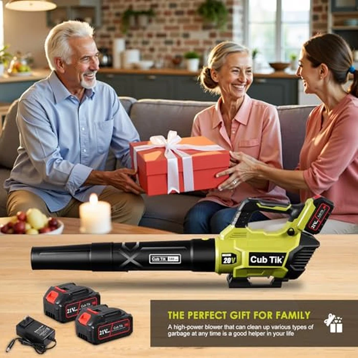 Leaf Blower Cordless with 2x4.0AH Batteries and Charger 580CFM 160MPH Electric Leaf Blower 2 Speed Mode Lightweight Battery Powered Leaf Blowers for Lawn Care Patio Garden Yard by Cub Tik - Image 8