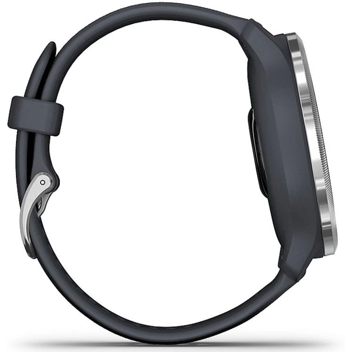Garmin Venu 2 Smartwatch - 45mm - Silver Fiber-reinforced Polymer Case with Granite Blue Silicone Silicone Strap by Garmin - Image 4