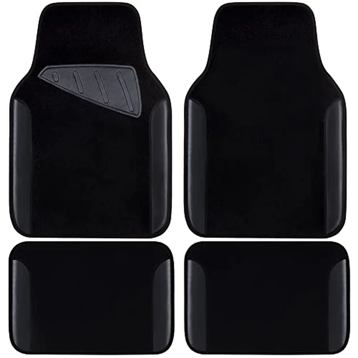 CAR PASS Waterproof Universal Fit Car Floor Mats, Faux Leather Car Carpet Mats, Black Car Mats with Anti-Slip Nibbs Backing & Driver Heel Pad Fit for SUV,Vans,sedans, Trucks,Set of 4pcs(All Black) by CAR PASS - Used - Very Good condition - US$13.79