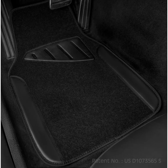 CAR PASS Waterproof Universal Fit Car Floor Mats, Faux Leather Car Carpet Mats, Black Car Mats with Anti-Slip Nibbs Backing & Driver Heel Pad Fit for SUV,Vans,sedans, Trucks,Set of 4pcs(All Black) by CAR PASS - Image 7