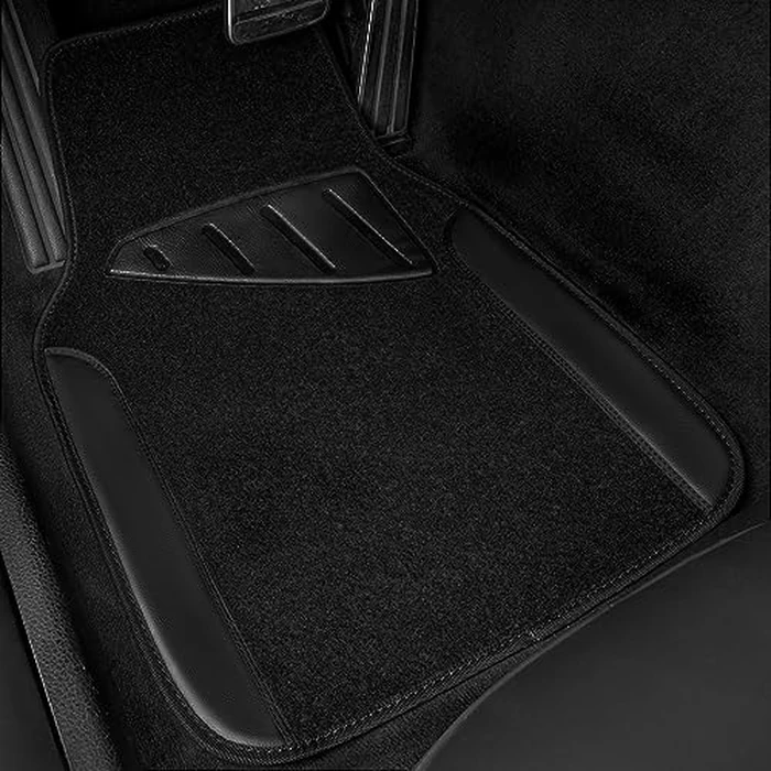 CAR PASS Waterproof Universal Fit Car Floor Mats, Faux Leather Car Carpet Mats, Black Car Mats with Anti-Slip Nibbs Backing & Driver Heel Pad Fit for SUV,Vans,sedans, Trucks,Set of 4pcs(All Black) by CAR PASS - Image 8