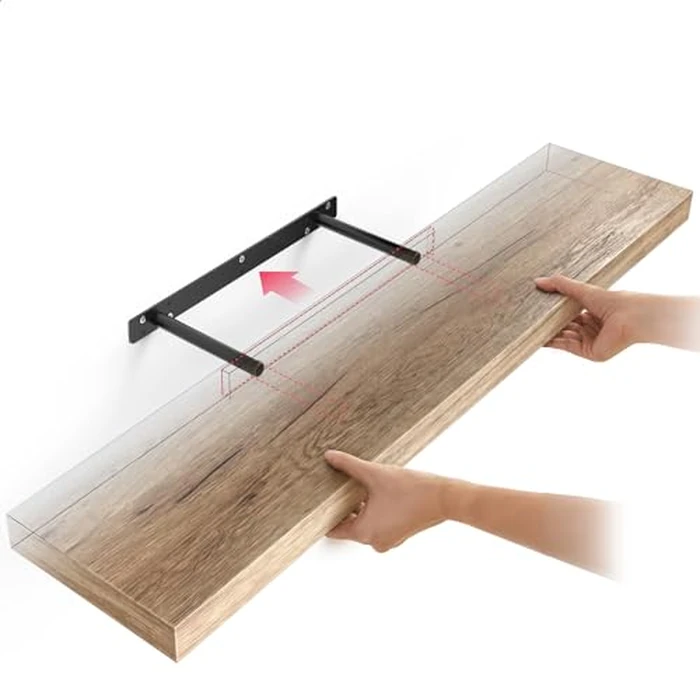 Ballucci Floating Shelf for Wall, 36 inch Natural Oak Color Shelf, Invisible Brackets, Wood Wall Shelf for Living Room, Bedroom, Kitchen Organizer, Room Decor by Ballucci - Image 5