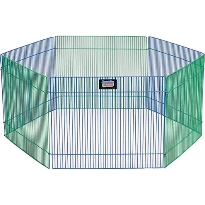 MidWest Homes for Pets Small Animal Pet Playpen/Exercise Pen, Blue and Green,1 Count (Pack of 1), Small Animal Playpen. by MidWest Homes for Pets - Used - Like New condition - US$23.53