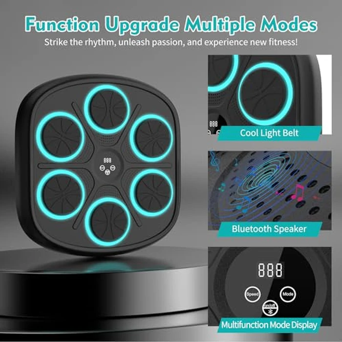 Yucate Music Boxing Machine, Wall Mounted Punching Bag with Bluetooth, Boxing Training Workout Equipment with Gloves, Ideal Gift for Kids and Adults, Home, Office and Gym by Yucate - Image 3