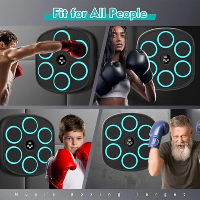 Yucate Music Boxing Machine, Wall Mounted Punching Bag with Bluetooth, Boxing Training Workout Equipment with Gloves, Ideal Gift for Kids and Adults, Home, Office and Gym by Yucate - Image 7