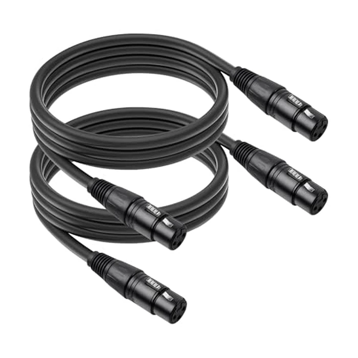SZLliyxs 2 Pack 3 Pin XLR Female to Female Microphone Cables,6.6 FT,Professional Balanced Audio Cable with Oxygen-Free Copper, Gold-Plated Connectors - for Studio, Stage, PA Systems by SZLliyxs - Image 1