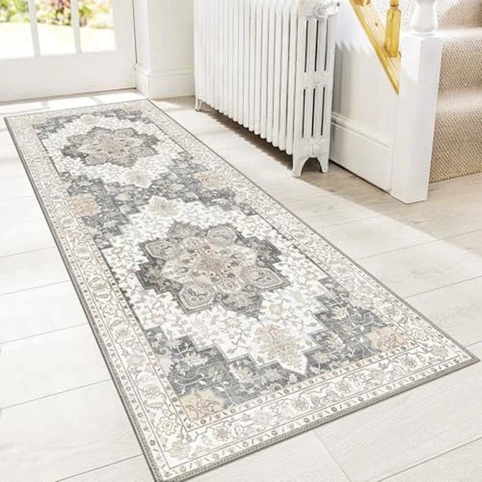 GENIMO Area Runner Rugs 2x5 for Living Room, Non-Slip Machine Washable Rug for Hallway Kitchen, Low Pile Print Rug for Bedroom Dining Room Home Office by GENIMO - Used - Like New condition - CA$23.19