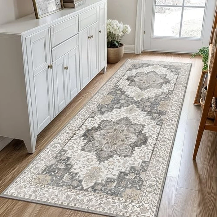 GENIMO Area Runner Rugs 2x5 for Living Room, Non-Slip Machine Washable Rug for Hallway Kitchen, Low Pile Print Rug for Bedroom Dining Room Home Office by GENIMO - Image 2