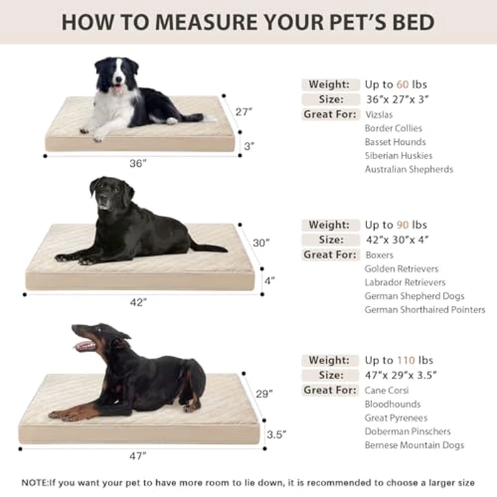 WNPETHOME Orthopedic XL Dog Beds Large Sized Dog, Waterproof Extra Large Dogs Bed with Removable Washable Cover, Multi-Needle Quilting Dogs Crate Bed by WNPETHOME - Image 5