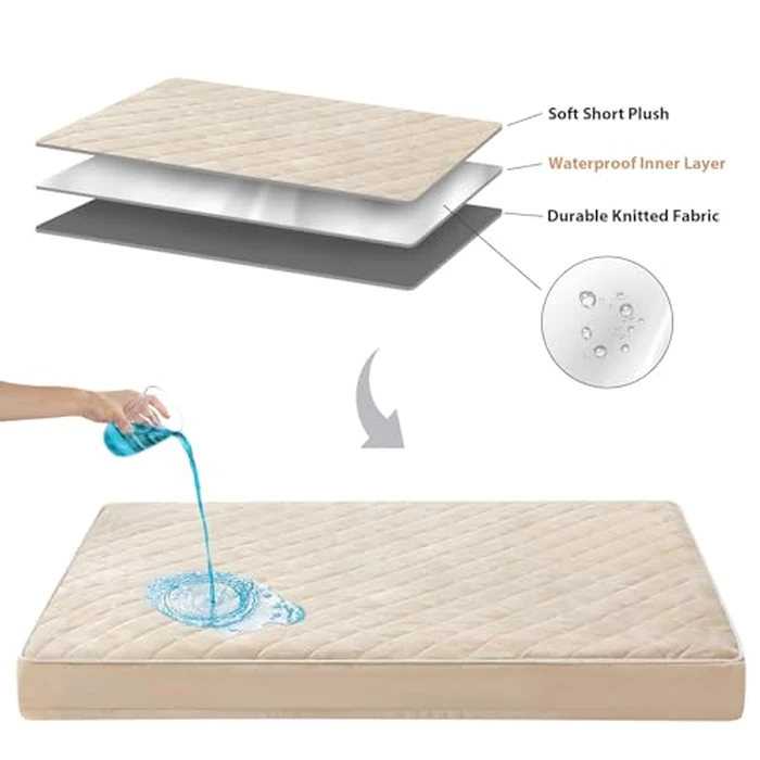 WNPETHOME Orthopedic XL Dog Beds Large Sized Dog, Waterproof Extra Large Dogs Bed with Removable Washable Cover, Multi-Needle Quilting Dogs Crate Bed by WNPETHOME - Image 6