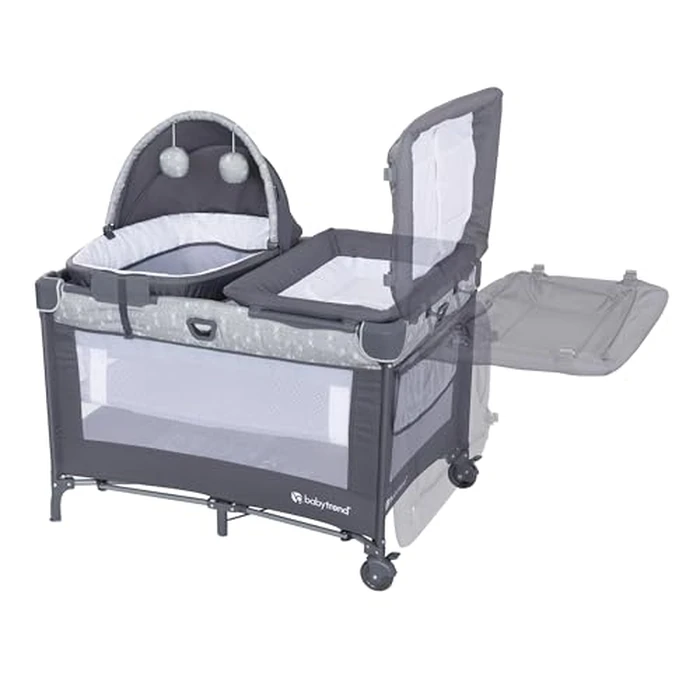 Baby Trend Nursery Den Playard with Snooze Pod and Flip Over Changer, Diamond Sage by Baby Trend - Image 5