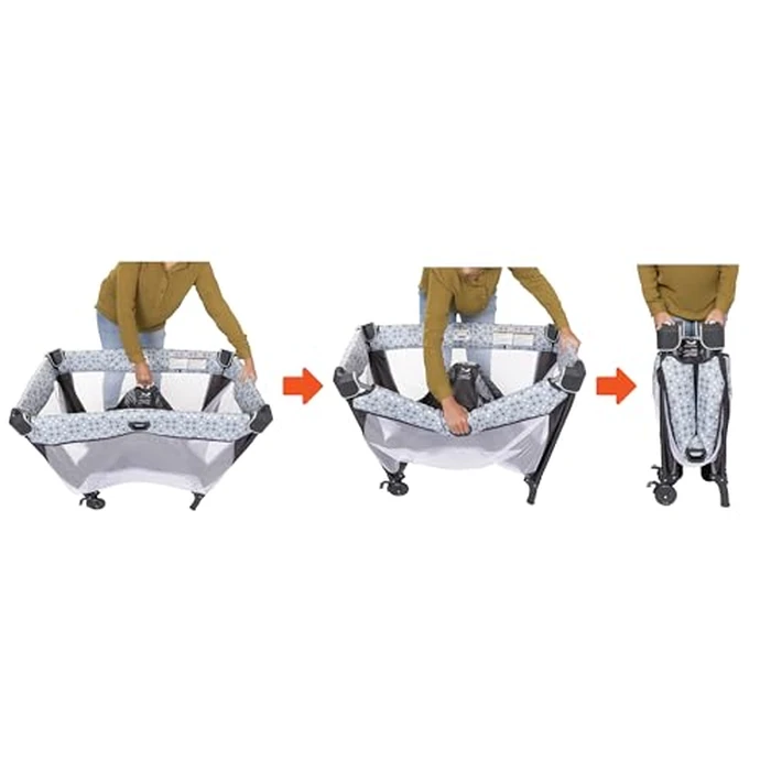 Baby Trend Nursery Den Playard with Snooze Pod and Flip Over Changer, Diamond Sage by Baby Trend - Image 9