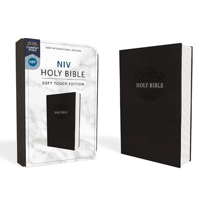 NIV, Holy Bible, Soft Touch Edition, Leathersoft, Black, Comfort Print by HarperCollins Children's Books - Image 1