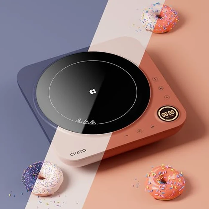 CIARRA CATIH1A-O Portable Induction Cooktop, Slim Single Electric Countertop Burner with Sensor Touch and Digital time, Orange by CIARRA - Image 8