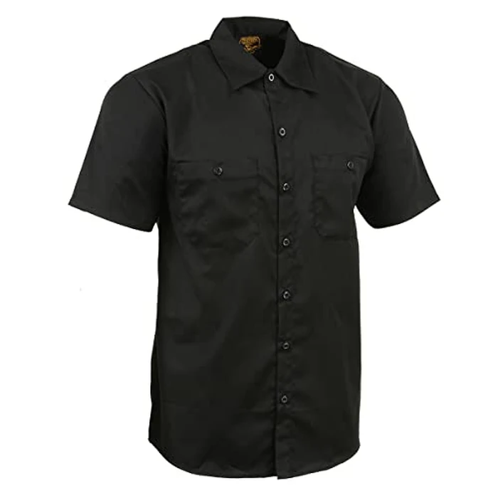 Milwaukee Leather MDM11669 Men’s Black Button-Up Heavy-Duty Work Shirt - Classic Mechanic Shirt w/Pockets - 3X-Large by Milwaukee Leather - Used - Very Good condition - US$30.40