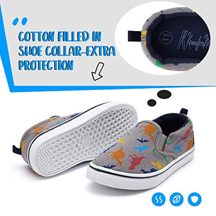 K KomForme Kids Shoes Toddlers Canvas Sneakers Slip on Walking Tennis Shoes for Boys Girls(Toddler/Little Kids/Big Kids) by K KomForme - Image 5