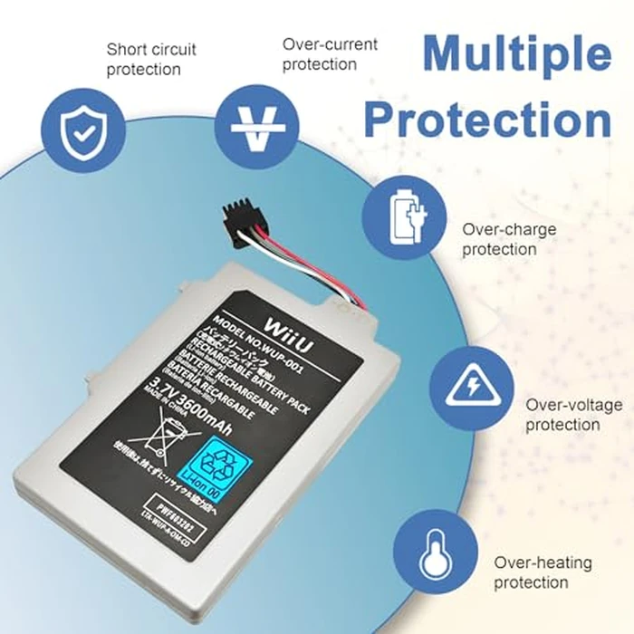 ROYEUEU for Wii U Gamepad Battery Replacement - Compatible with Nintendo Wiiu Game Pad WUP-012 WUP-010 Gameplay Controller Battery Pack 3600mah by ROYEUEU - Image 4