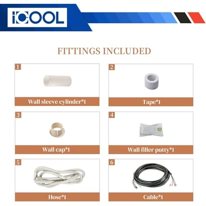 ICOOL 16 Ft. Mini Split Line Set, 3/8" & 5/8" O.D. Twin Copper Pipes, 3/8" Thickened PE Insulated Coil Copper Line for Air Conditioner HVAC Refrigeration and Heating Equipment, with Fittings by ICOOL - Image 6