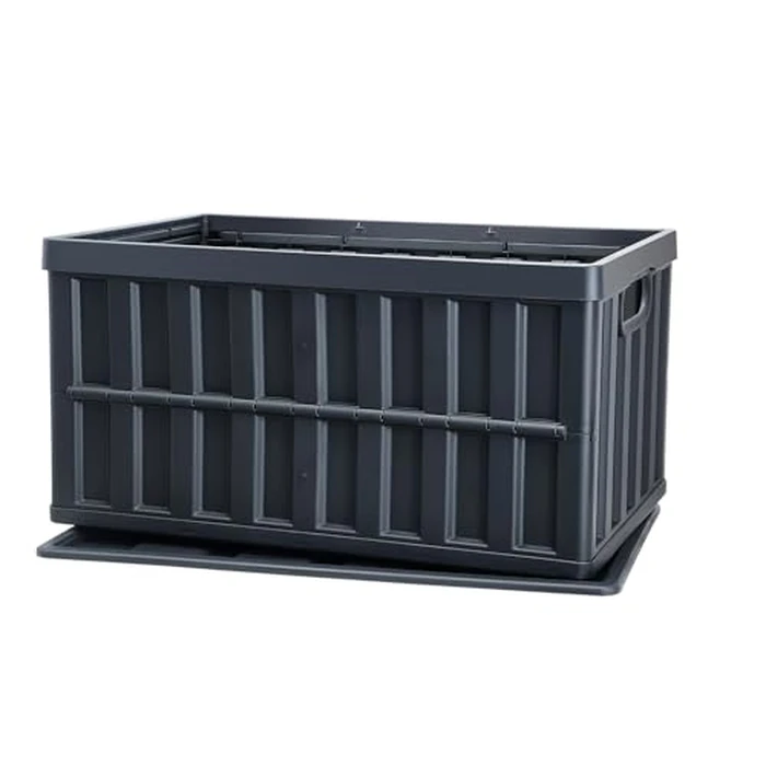 VEVOR Collapsible Storage Bins with Lids, 65L 3 Packs, Folding Plastic Stackable Utility Crates with Handles, Large Heavy Duty Containers for Clothes, Toys, Books, Snack, Shoes, and Grocery Organizing by VEVOR - Image 9