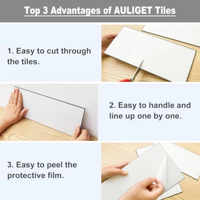 AULIGET 6" x 12" Rust Slate Peel and Stick Backsplash Wall Tiles, PVC Faux Stone Stick on Tiles for Backsplash Kitchen, Bathroom, Laundry Room, Camper, Fireplace (Pack of 20) by AULIGET - Image 7