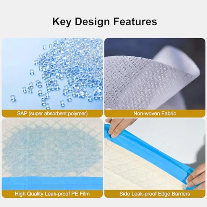 Gardner Pet Ultra Absorbent Thicker Dog Pee Pads Extra Large XL 28"x37" Leak-Proof Odor-Control Blue Puppy Training Pads Full Edge-Wrapping Pad for Dogs Dogs, Puppies, Doggie, Cats, Rabbits - 50 Ct by Gardner Pet - Image 3