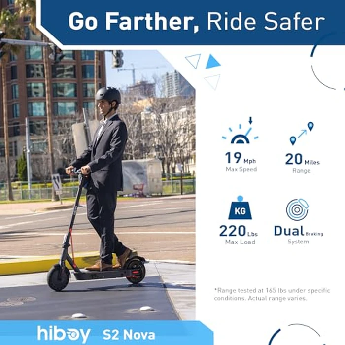 Hiboy S2 Nova Electric Scooter for Adults, 430W Peak Power, Up to 20 Miles Long-Range & 19 MPH, High-Strength Aluminum Body, Portable Folding E Scooter for Commuting with 8.5" Tires, Phone Holder by Hiboy - Image 2