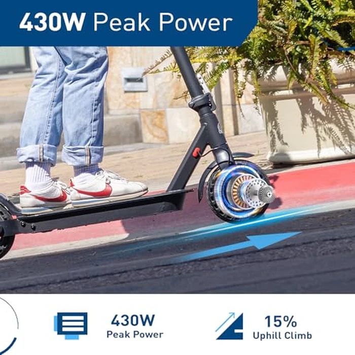 Hiboy S2 Nova Electric Scooter for Adults, 430W Peak Power, Up to 20 Miles Long-Range & 19 MPH, High-Strength Aluminum Body, Portable Folding E Scooter for Commuting with 8.5" Tires, Phone Holder by Hiboy - Image 3