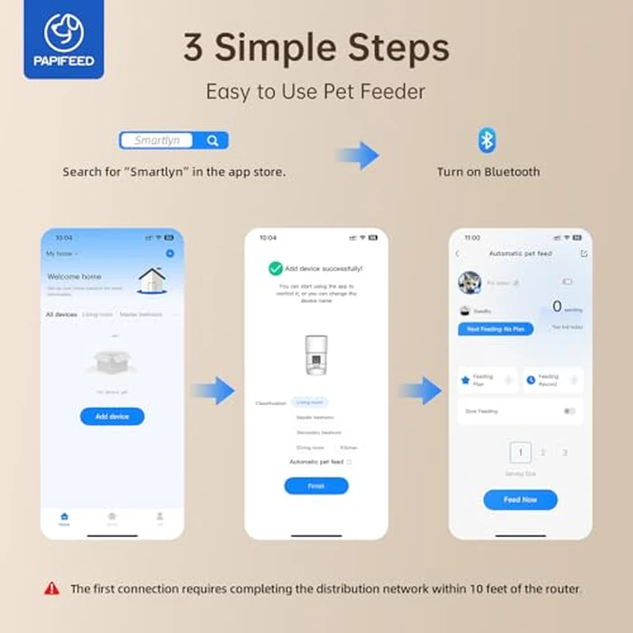 PAPIFEED Automatic Cat Feeder with App Control, 2.4G WiFi Auto Cat Food Dispenser, 3L Cat Feeder Automatic with Dual Power Supply, Easy-Clean Design for Cats & Small Dogs (Black) by PAPIFEED - Image 7