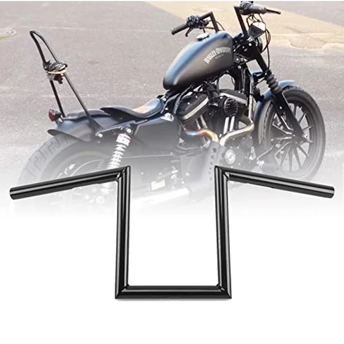TIGERSGATE 8" Rise Z-Bar Handlebar with Indents Compatible With Harley 2007-up Sportster XL883 & XL1200 Models, 2006-2017 FXDB & 1996-2005 Dyna FXDWG, Some Yamaha Virago XV, Honda Models by TIGERSGATE - Used - Good condition