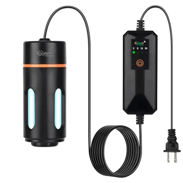 hygger Aquarium U-V Light with Timer, 360 degrees Protective Shield Clean Light for Green Water and Algae Clean, Mini Algae Control Lamp for Freshwater and Saltwater Tank (3W for 5-25 Gallon) by hygger - Image 1