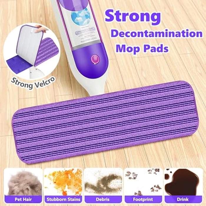 Reusable Mop Pads Compatible with Swiffer PowerMop, Microfiber Mop Pads Refills Mop Heads Replacement for Swiffer Mop Spray Mop Floor Mop, Washable Reusable Floor Mopping Refills, 6 Pack by TINA&TONY - Image 3