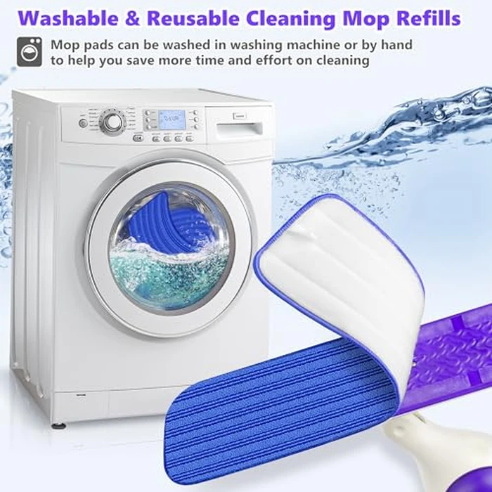Reusable Mop Pads Compatible with Swiffer PowerMop, Microfiber Mop Pads Refills Mop Heads Replacement for Swiffer Mop Spray Mop Floor Mop, Washable Reusable Floor Mopping Refills, 6 Pack by TINA&TONY - Image 4