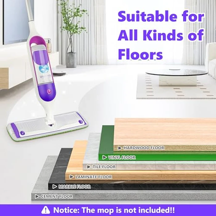 Reusable Mop Pads Compatible with Swiffer PowerMop, Microfiber Mop Pads Refills Mop Heads Replacement for Swiffer Mop Spray Mop Floor Mop, Washable Reusable Floor Mopping Refills, 6 Pack by TINA&TONY - Image 7