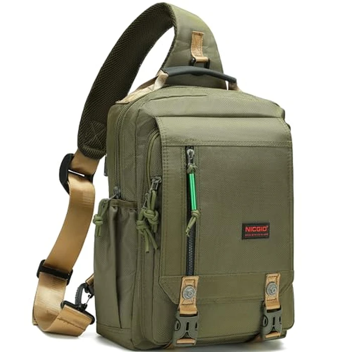 NICGID Sling Bags Chest Shoulder Backpacks, 14.1'' Laptop Backpack Crossbody Messenger Bag Travel Outdoor Men Women by Nicgid - Used - Good condition