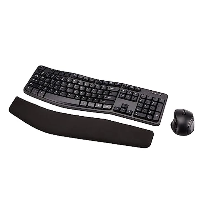 Amazon Basics Ergonomic Wireless Keyboard Mouse Combo - US/CA Layout - Black by Amazon Basics - Used - Acceptable condition - CA$33.47