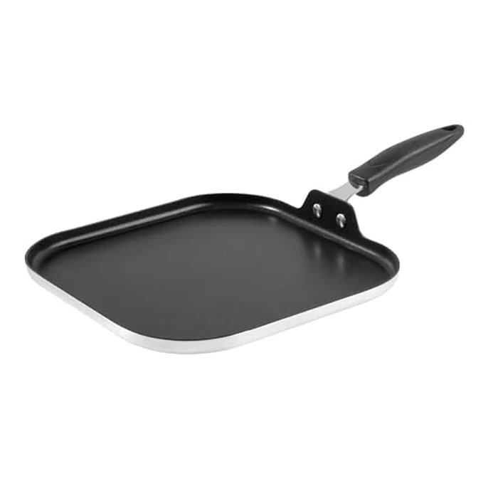 Restaurantware Nonstick Griddle Pan - 1 Count 11 x 11 Inch Aluminum Nonstick Frying Griddle with Bakelite Handle - Square Frying Pan with Even Heating - Black Cooking Surface for Home Kitchens by Restaurantware - Used - Very Good condition