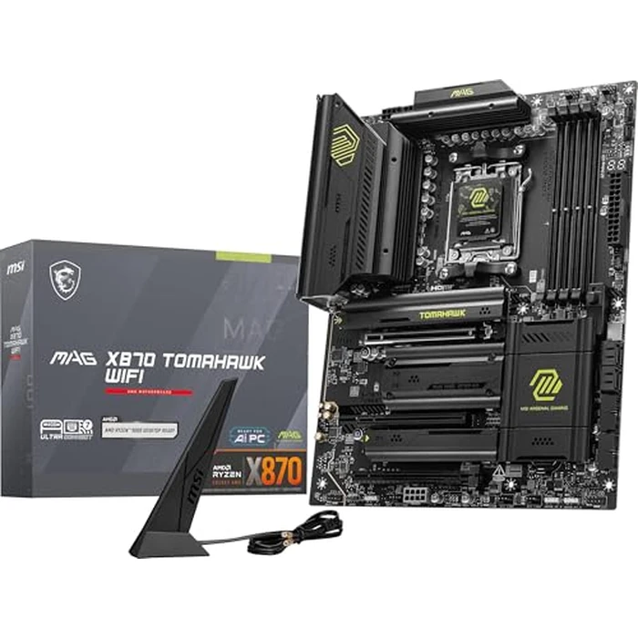 MSI MAG X870 Tomahawk WiFi Gaming Motherboard (AMD Ryzen 9000/8000/7000 Series Processors, AM5, DDR5, PCIe 5.0, SATA 6Gb/s, M.2, USB 3.2 Gen 2, Wi-Fi 6E, Bluetooth 5.3, 2.5Gbps LAN, HDMI/DP, ATX) by MSI - Used - Very Good condition